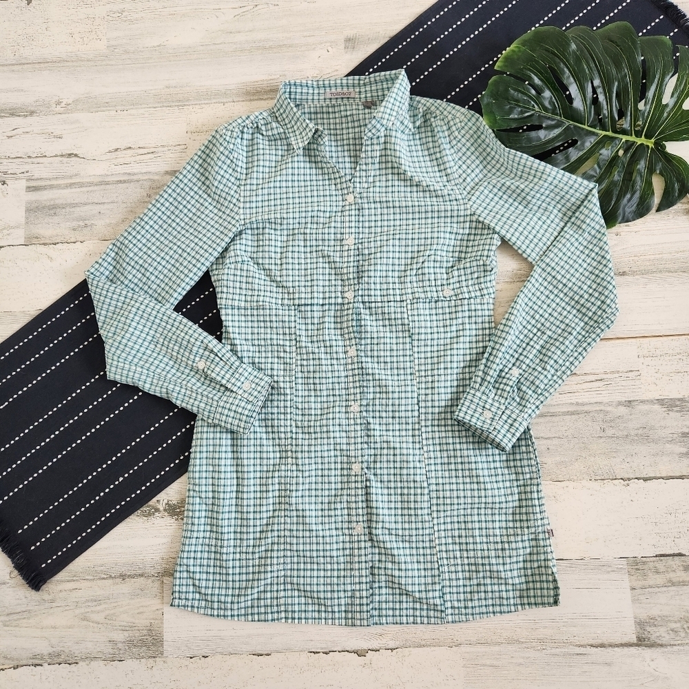 Toad&Co Marvista Tunic Long Sleeve Button Up Shirt Blue Size Small